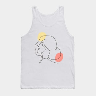 Line art of a confident woman Tank Top